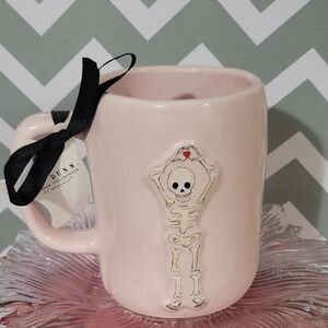Rae Dunn Blush Skeleton Mug